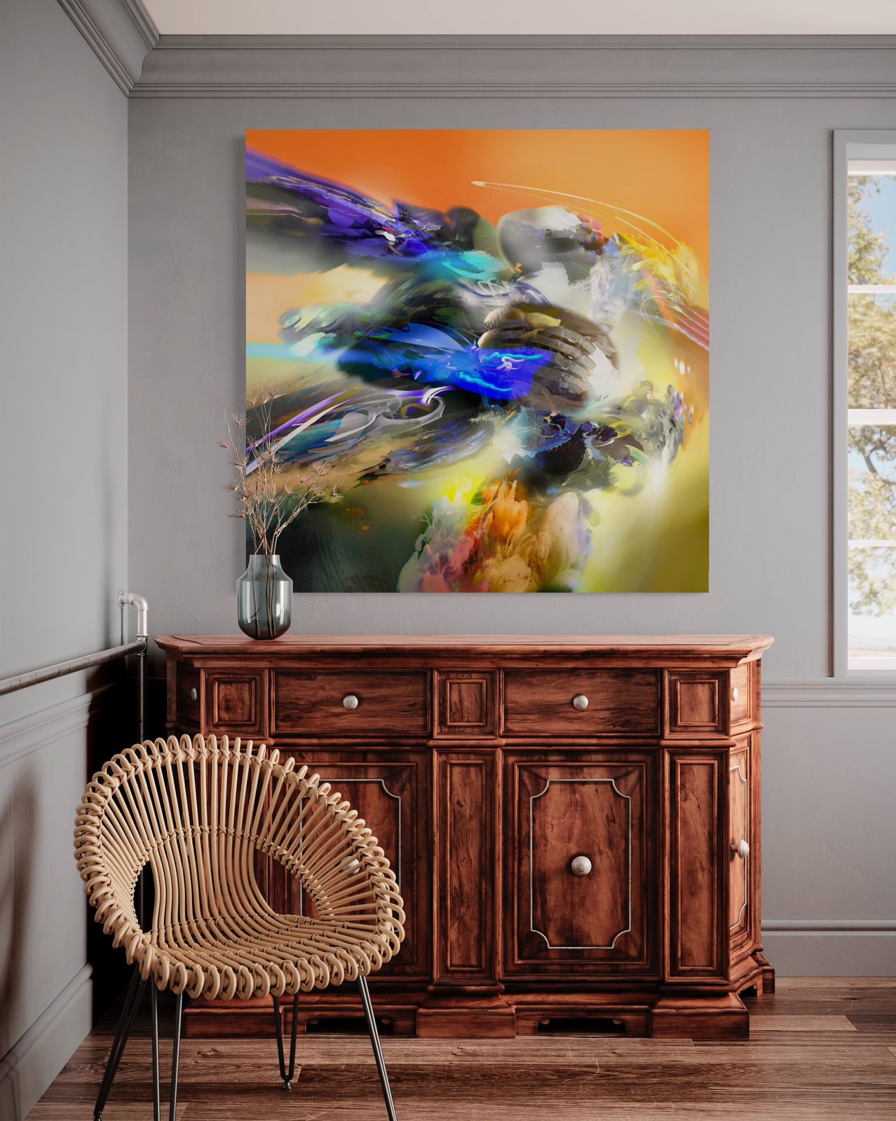 Espitia Fine Art - Acrylic Painting - Abstract Painting - APOLO - 59in x 59in | 150cm x 150cm - 5