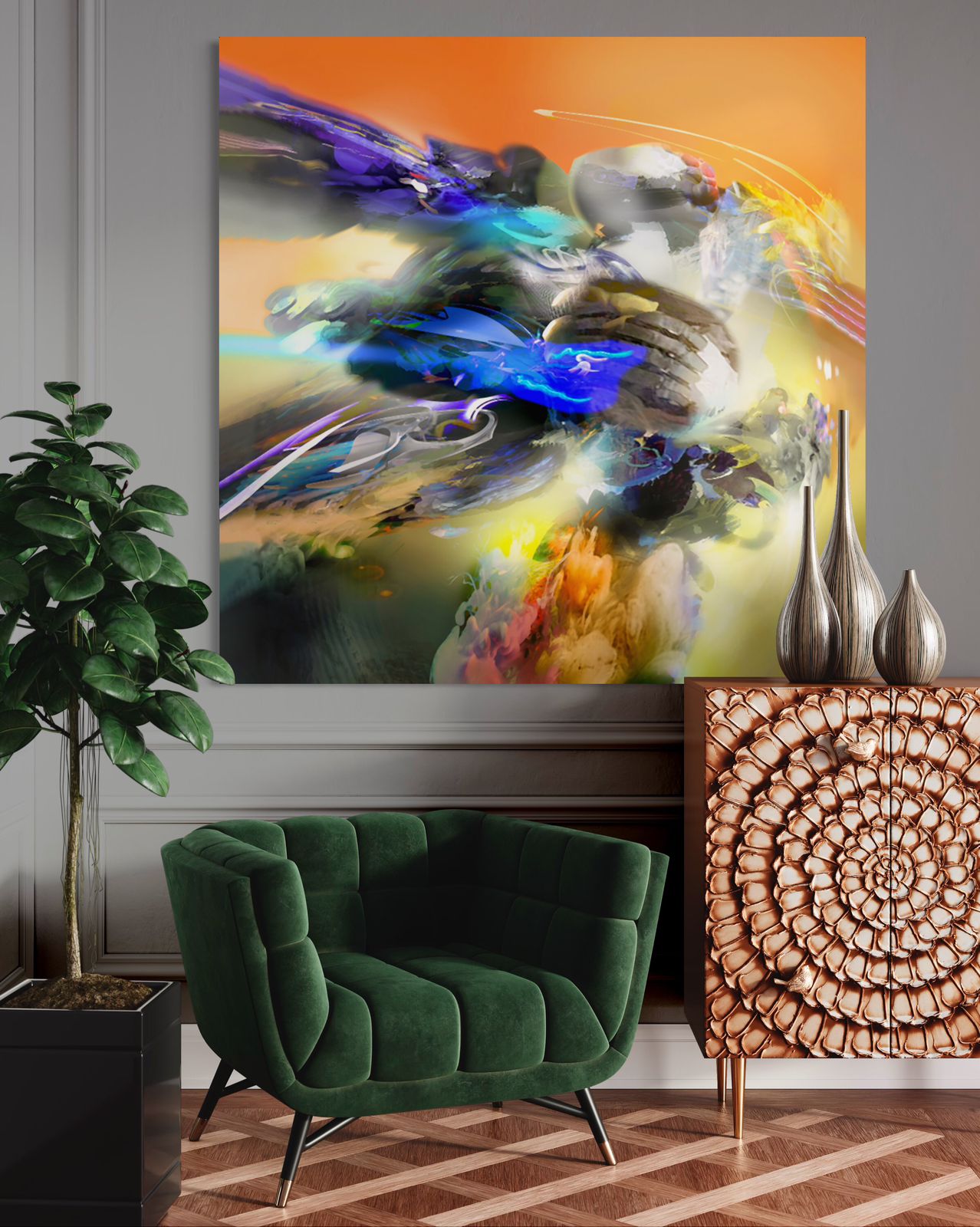 Espitia Fine Art - Acrylic Painting - Abstract Painting - APOLO - 59in x 59in | 150cm x 150cm - 2