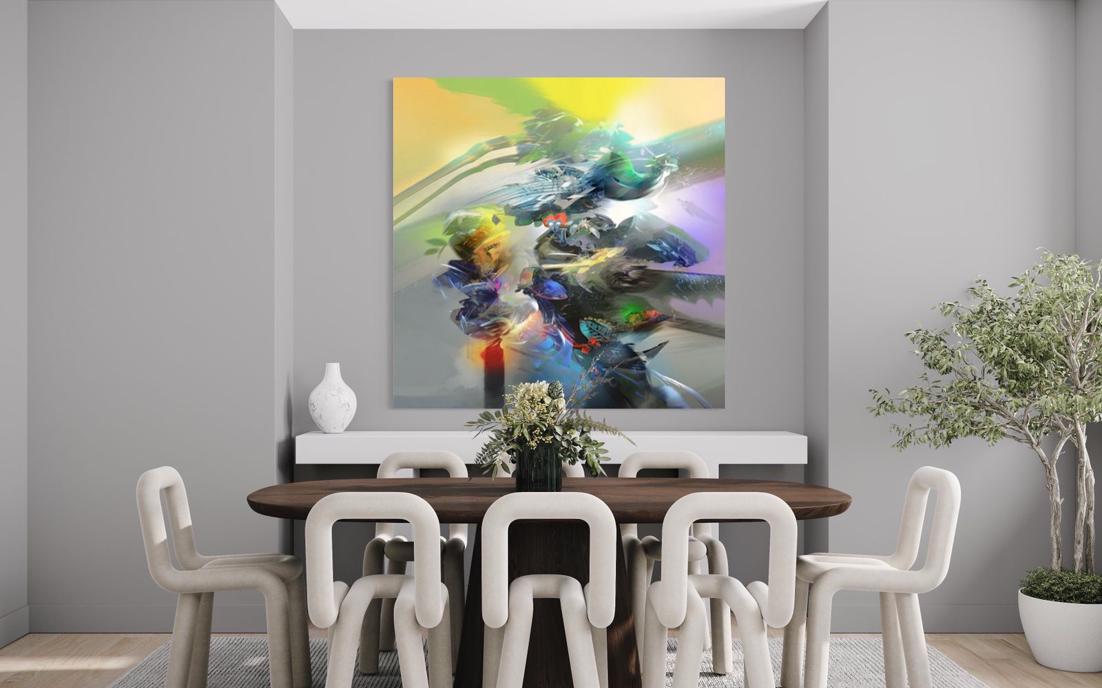 Espitia Fine Art - Acrylic Painting - Abstract Painting - MARGARITA - 59in x 59in | 150cm x 150cm - 5