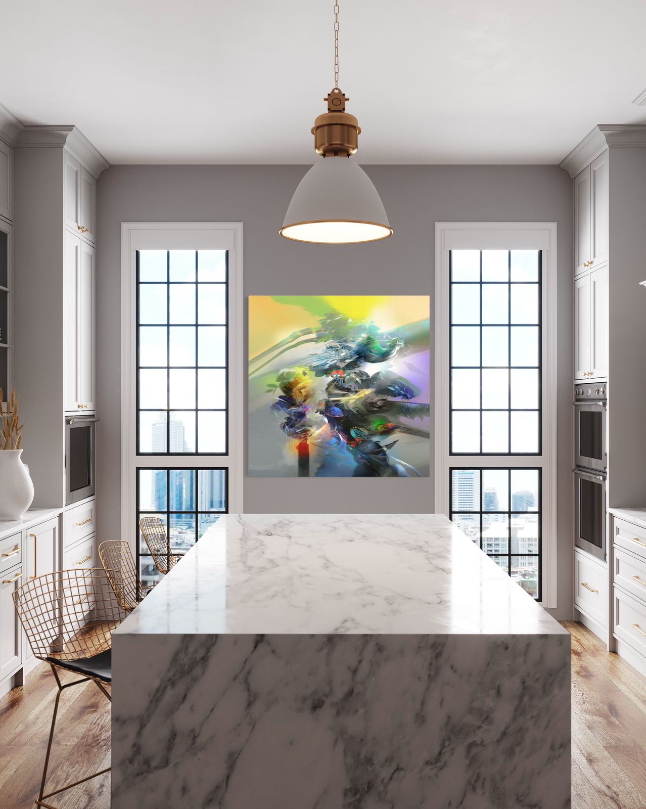 Espitia Fine Art - Acrylic Painting - Abstract Painting - MARGARITA - 59in x 59in | 150cm x 150cm - 7