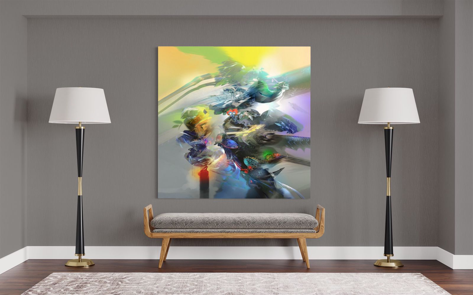 Espitia Fine Art - Acrylic Painting - Abstract Painting - MARGARITA - 59in x 59in | 150cm x 150cm - 6