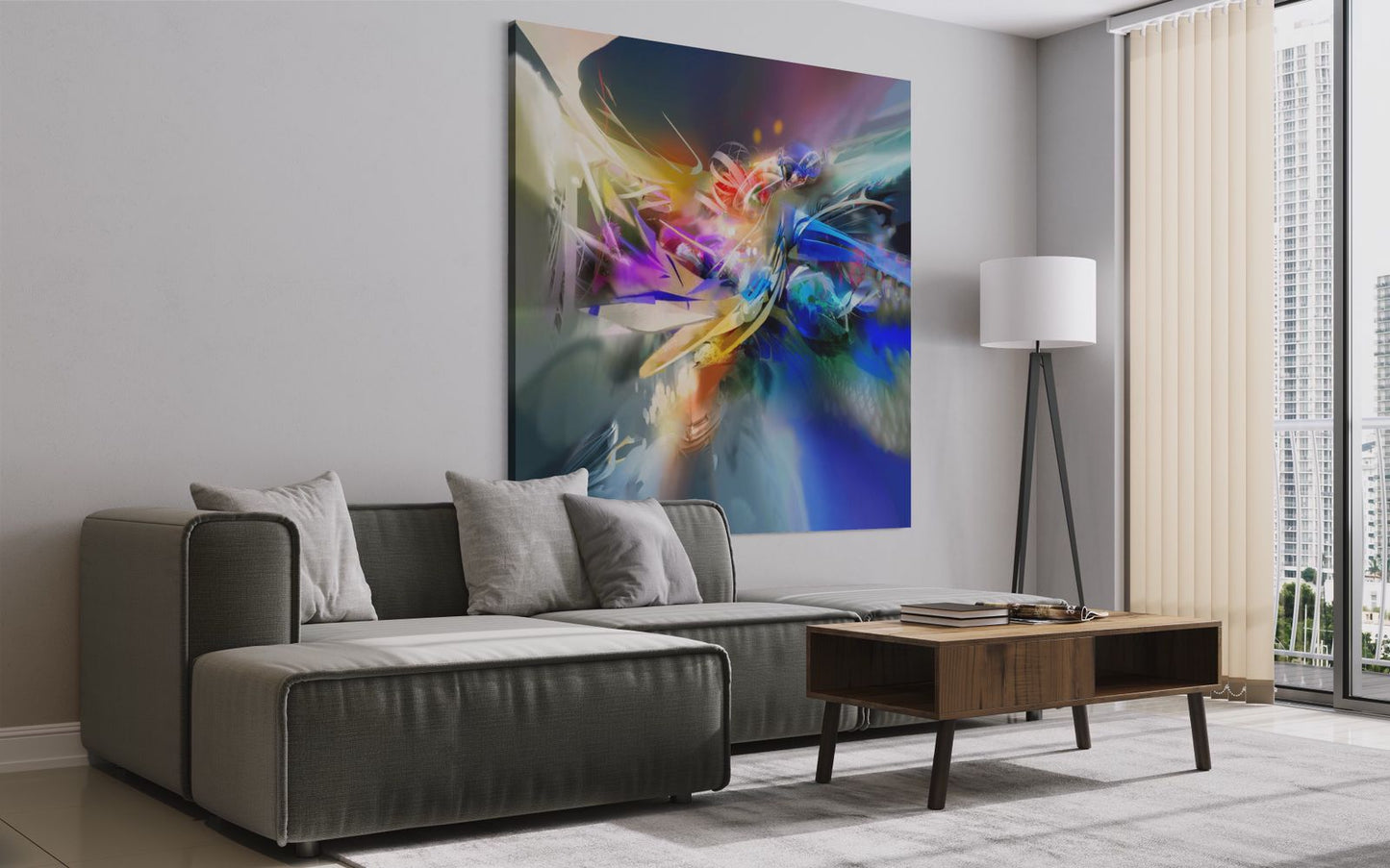 Espitia Fine Art - Acrylic Painting - Abstract Painting - SINFONIA BLUE - 59in x 59in | 150cm x 150cm - 2