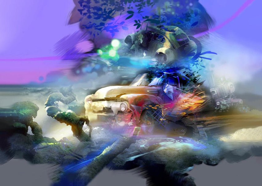 Espitia Fine Art - Acrylic Painting - Classic Truck Painting - NEBULA - 79in x 59in | 200cm x 150cm - 1