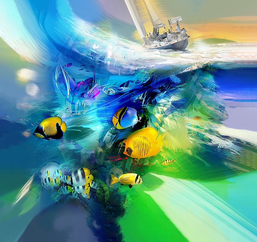 Espitia Fine Art - Acrylic Painting - Marine Painting - NAVEGANTES - 59in x 59in | 150cm x 150cm - 1