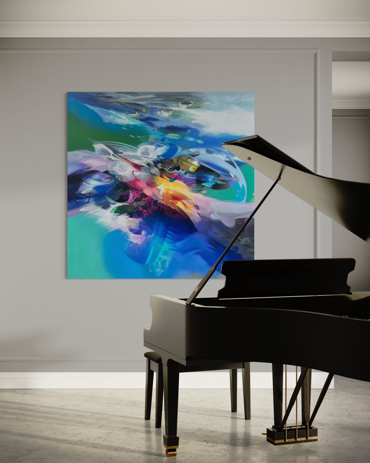 Espitia Fine Art - Acrylic Painting - Abstract Painting - ZEUS - 59in x 59in | 150cm x 150cm - 3