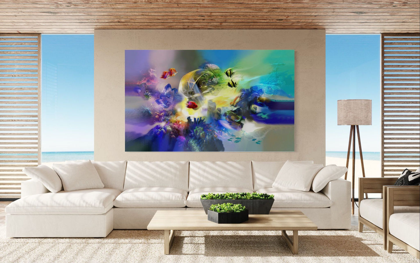 Espitia Fine Art - Acrylic Painting - Marine Painting - ARIEL - 98in x 59in | 250cm x 150cm - 2