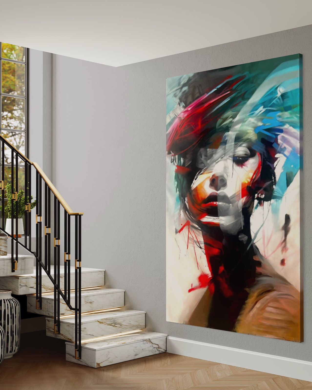 Espitia Fine Art - Limited Edition Original Painting - Woman Painting - CAUTIVA - 59in x 94.5in | 150cm x 240cm - 2