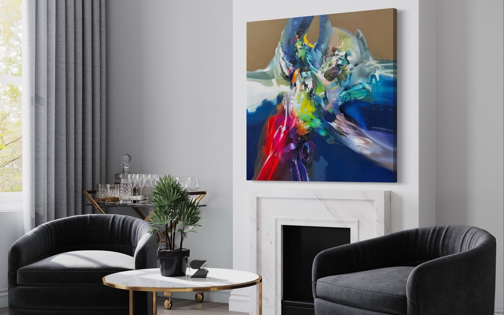 Espitia Fine Art - Acrylic Painting - Abstract Painting - ORION - 59in X 59in | 150cm x 150cm - 7